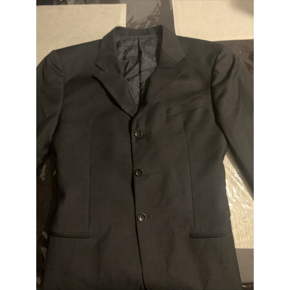 ARMANI Blazer COLLEZIONI Black stripe Wool Sz 42R - Picture 5 of 10